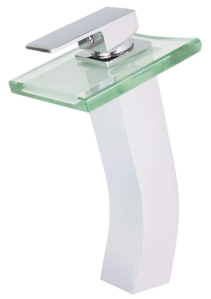 26 cm HIGH Glass Waterfall Bath Basin TAP TAPS