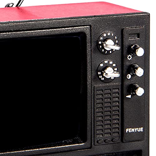 SM SunniMix Mini Puppenhaus TV Modell Möbel Wohnzimmer Lebensszene Ornamente Im Maßstab 1:12 , Rot – Bild 8