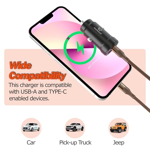Image of Phonokart Creta 2 48W Car Charger, Dual USB Port (30W PD USB-C + 18W QC 3.0 USB-A), Fast Charging Adapter for Cars, SUVs & Trucks
