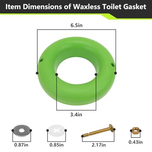 Toilet Seal Ring, Waxless Toilet Gasket Waxless Toilet Ring - 2 Pack