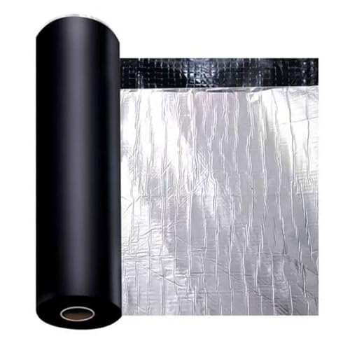 Roofing Felt Adhesive, Self-Adhesive Asphalt Waterproof Roof Repair Tape, Shed Roof Felt, Aluminium Foil Tape, Waterproof Tape, Leak Repair Tape, for Walls, Roofs, Floors, Lofts(0.5x5m)