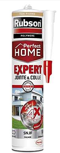 Rubson Mastic Multi-usages Expert, Jointe et colle, mastic à base de polymère, ton pierre, tous types de joints, toutes conditions, tous matériaux, intérieur et exterieur 280 ml