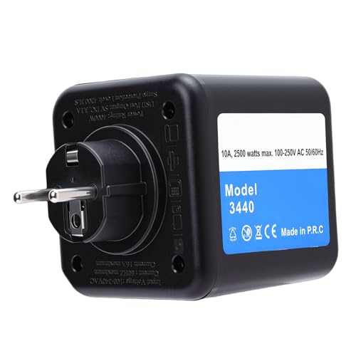 Sxhlseller Prise Cubique d'extension de Prise avec 3 Prises CA, 2 Ports USB et 1 Port de Type C pour le Chargement de Bureau, Adaptateur Mural Multifonctionnel 2500 W pour la Maison et le Bureau