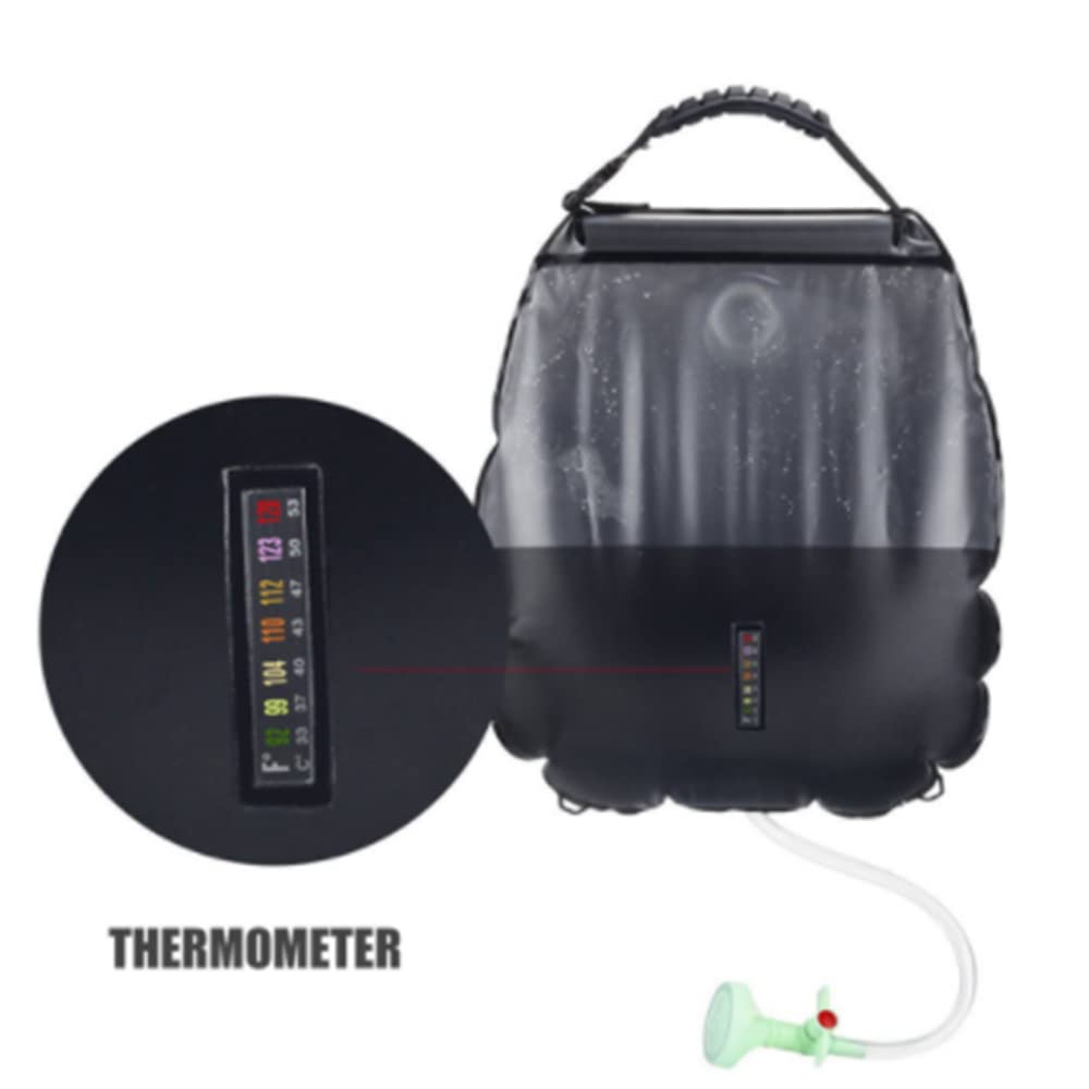 Riloer Bolsa de ducha solar para camping, 20 litros, portátil, bolsa de camping para exteriores, calefacción solar, con control de flujo de agua para camping, viajes, senderismo, escalada, ducha de
