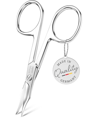 TITANIA Solingen Haut- & Nagelschere mit Turmspitze extra scharfen Klingen - Präzise Maniküre- & Pediküreschere für Finger- und Fußnägel aus Carbonstahl Made in Germany
