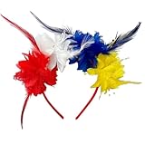 Celanisai Diadema de plumas con flores artificiales, tocado de los años 20, tocado para mujer, plumas moradas, años 20, para carnaval, cócteles, bodas, juegos de rol