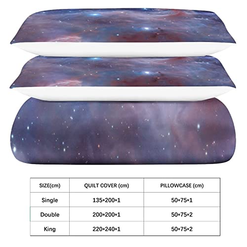 Housse de couette ciel étoilé cosmique 220x240 microfibres