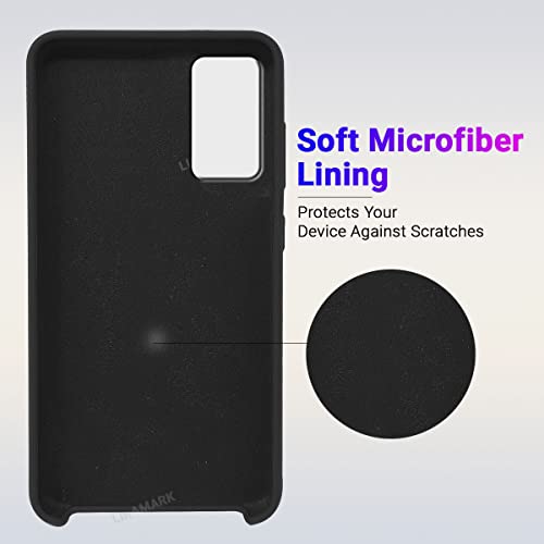 Image of LIRAMARK Liquid Silicone Soft Back Cover Case for Samsung Galaxy Note 20 (Black)