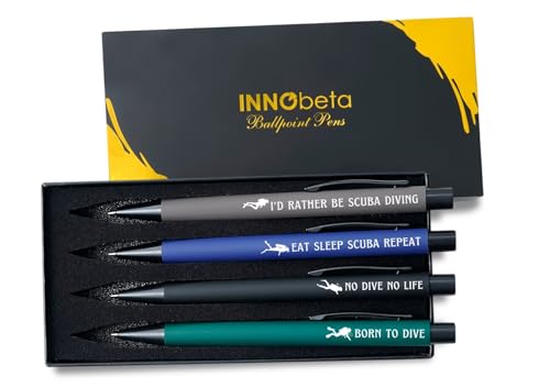 InnoBeta Scuba Diving Gifts, Ballpoint Pen Set of 4, Gifts for Birthday, Christmas