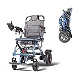 Elektrorollstuhl faltbar leicht, Reiserollstuhl für Senioren, 500W Motor 20 km Reichweite, bis 150 kg belastbar, Transportrollstuhl Indoor Outdoor, elektromagnetische Bremse, pannensichere Reifen