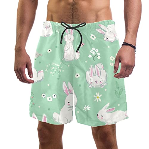 Maillots de bain pour hommes lapins floraux short de plage