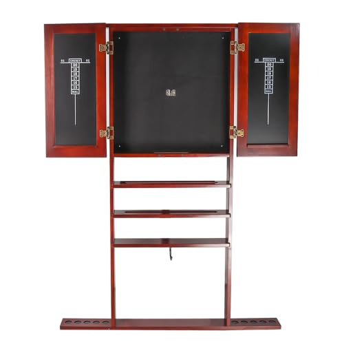 Billiard Cue Rack & Dartboard Cabinet Combination