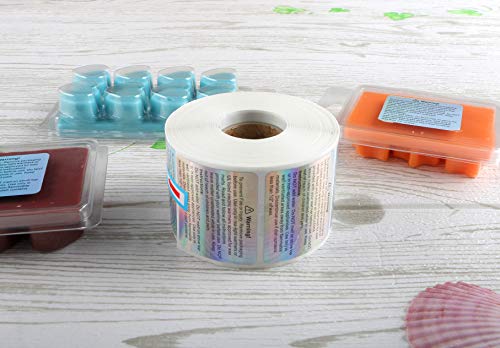 Milivixay 600 Pieces Wax Melt Warning Labels Candle Warning Labels Candle Warning Stickers For Clamshell, 1.8 X 1.5 Inches #TOP2