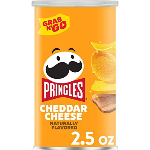 Pringles Potato Crisps Chips, Lunch Snacks, Office and Kids Snacks, Grab N' Go Snack Pack, Cheddar Cheese, 2.5oz Can (1 Can)