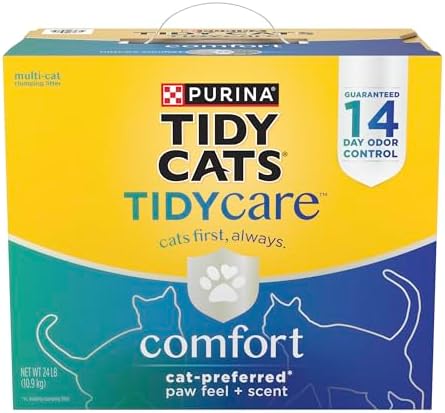 Purina Tidy Cats Tidy Care Comfort Scented Clumping Cat Litter Odor Control Low Dust Formula – 24 lb. Box