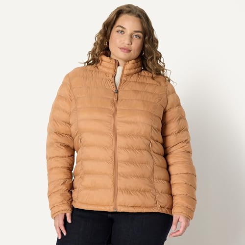 Image of Amazon Essentials Women's Lightweight Long-Sleeve Water-Resistant Packable Puffer Jacket (Available in Plus Size)