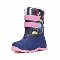 FUNCOO PLUS Toddler Warm Boots Girls Winter Snow Boots Child Rain Boot Waterproof Shoes Outdoor Size 1