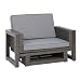 greemotion Rattan-Lounge Bahia Marvao, 2er Garten-Sofa inkl. Tisch & Hocker, Daybed für indoor & outdoor, Grau