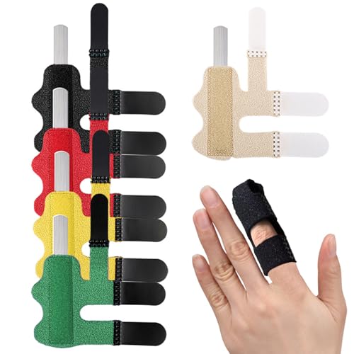 Clcyricher 指サポーター 5色可選 ばね指 突き指 スポーツ 指 保護 リハビリ 金属プレート 固定 柔軟 通気性 快適 全指適応 フリーサイズ 調節可能 男女 左右兼用 フィンガーラップ