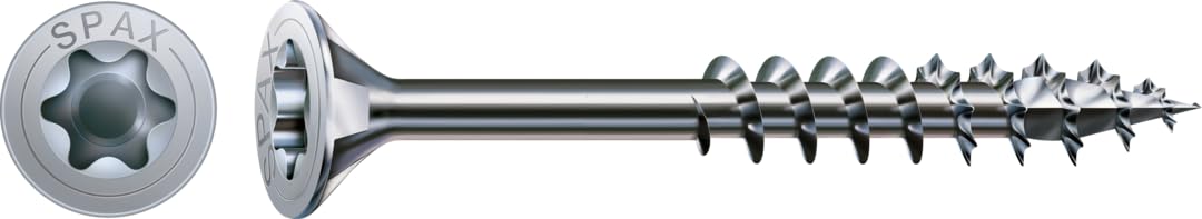 SPAX Vis universelle, 5 x 100 mm, 200 pièces, Filetage partiel, Tête fraisée, T-​STAR plus T20, 4CUT, WIROX - 0191010501005