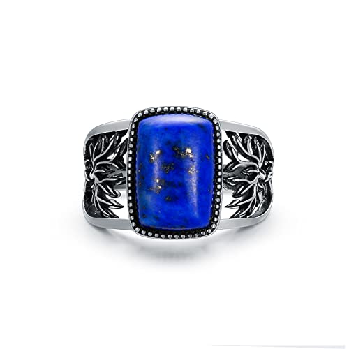 Brthza Lapis Lazuli Ring Tree Of Life Unisex Ring 925 Sterling Sliver Genuine Blue Lapis Lazuli Unisex Ring Tree Of Life Ring For Women Men Boho Ring Vintage Ring Western Ring Jewelry Gifts For Birthday Christmas(7#) #TOP10