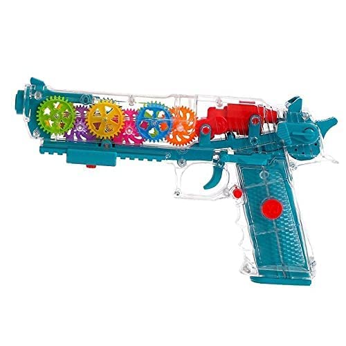 Prisma Collection Transparent Glow Gun with Multi Musical Blaster with Moving Gears Concept Gun Toys with Colourful Flashing Light