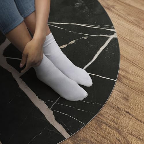 Tapis de sol vinyle ø140 cm résistant à la rayure rond pour intérieur