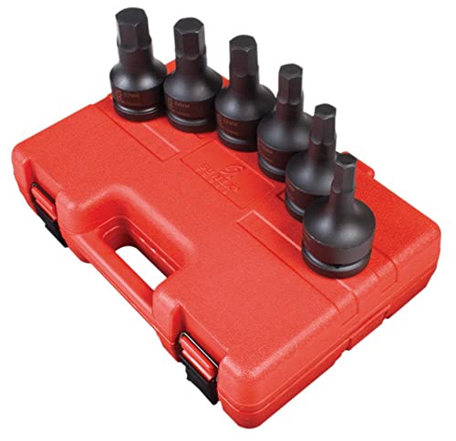 Sunex 5607 1-Inch Drive Metric Hex Driver Set, 6 piece