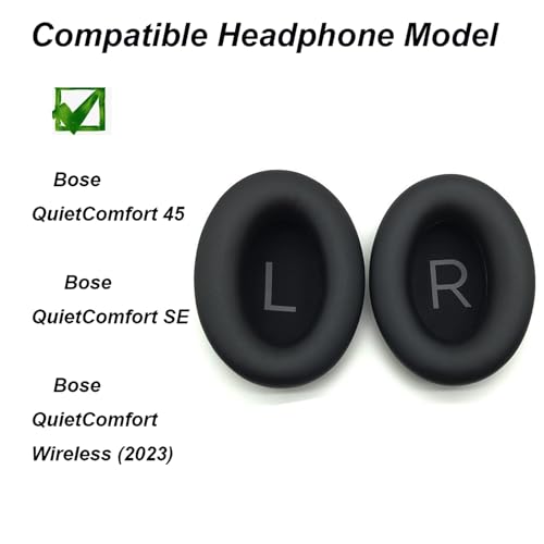 Repuestos de Almohadillas QC45 para Bose QuietComfort 45 (QC45)/QuietComfort SE (QC SE)/Auriculares Inalámbricos Over-Ear, Almohadillas de Oreja con Cuero Proteico Duradero y Espuma Canceladora de Ruido miniatura 3