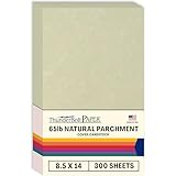 300 Natural Parchment 65lb Cover Paper Sheets 8.5X14 Inches Cardstock Weight Colored Sheets 8.5X14 Inches Legal|Menu Size - Printable Old Parchment Semblance