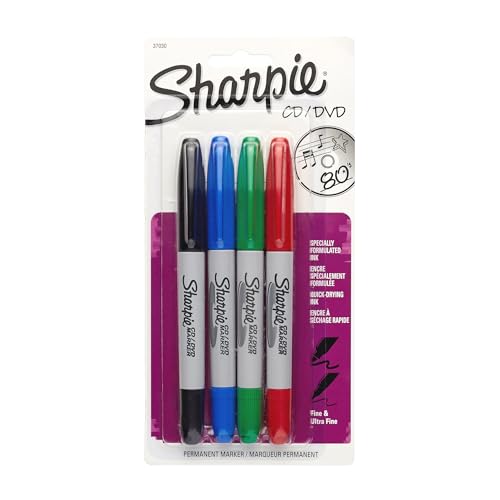 Sharpie CD/DVD Twin Tip - Assorted 4 Pack 37030