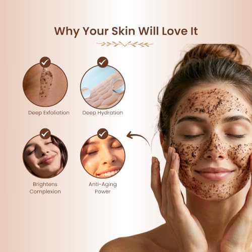 Image of Havintha Coffee Face Scrub 100g - Natural Exfoliating Scrub for Glowing Skin | Helps with Acne, Cellulite & Stretch Marks | Enriched with Vitamin E, Jojoba Oil & Kaolin Clay | Skin Brightening & Deep Cleansing