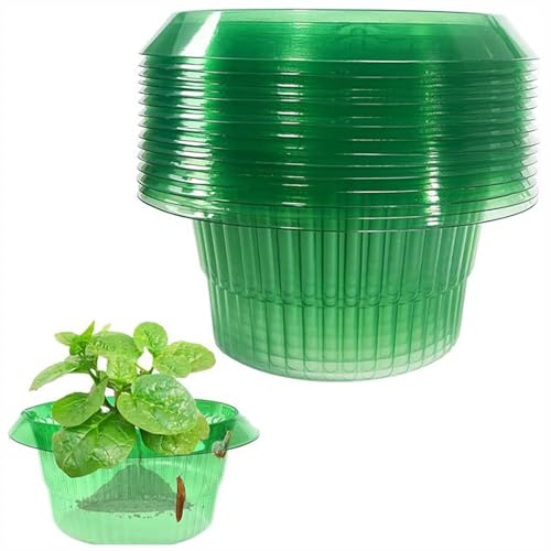 LSRVNM 10 PCS Snail Protection Cover, Snail Collars Made of Plastic, Snail Protection Rings, Slug and Snail Traps for Garden, Vegetable Protection Cover Plant Collars for Strawberry Salad Cabbage