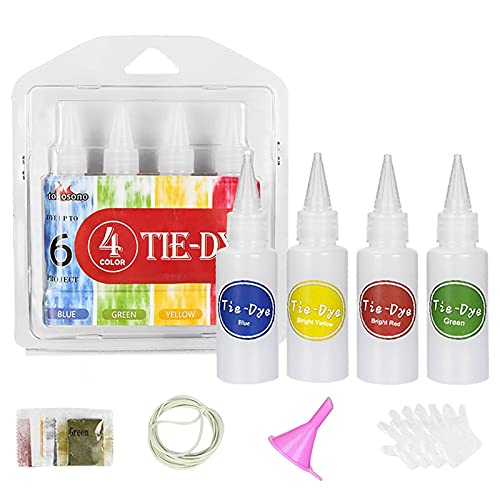 Kit Tie Dye - Ensemble De Teinture Par Encre À Encre De 4 Couleurs Pour La Teinture De Tissus, Vêtements, Chaussures - Activité De Jeux D'artisanat D'art Créatif Pour Les Enfants Et Les Adultes Cover