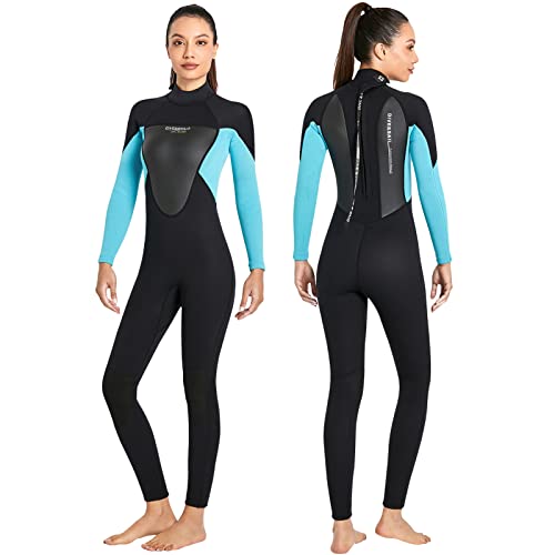 Joysummer 3mm Neoprenanzug Damen Herren - Langarm Thermo Neopren Badeanzug, Ultra-Stretch Tauchanzüge Rückenreißverschluss für Wassersport, Damen Grün S Cover