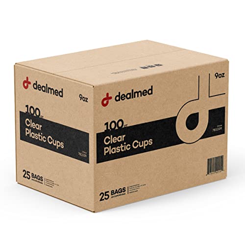 Dealmed 9 oz. Disposable Plastic Cups – 100% Recyclable Cups for Doctor's Offices, School Nurse's, Hospitals, at Home and More (Pack of 2500)