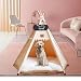 Mooipet Tipi Zelt für Haustiere mit doppelseitigem Kissen Haustierzelt für Hunde/Katzen Haustierhütte Abnehmbar und Waschbar Hundehaus für Meerschweinchen Kaninchen Hamster Kätzchen 40x40x50cm