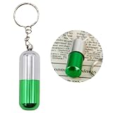 Pill Key Chain Pipe for Outdoor Travel, Durable Metal Pipe Set, Portable Foldable Design(Green)