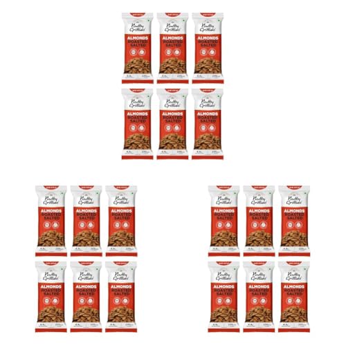 Image of Nutty Gritties Grab And Go California Almonds Roasted, Lightly Salted | 240g (Pack of 18, 40g each)