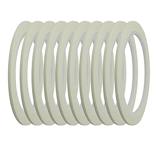 JINBING White Paper Masking Tape for Painting & Drawing & DIY Nail Arts & Pattern Making Draping Tape (1/8 inch x 10 Rolls)