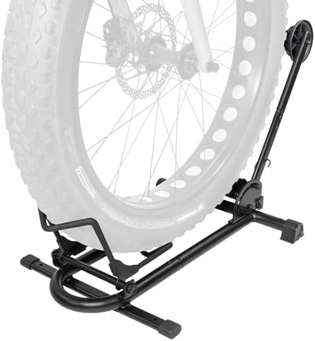 CyclingDeal Fat Electric E Bike Bicycle Tire Floor Type Parking Rack Stand - for Mountain and Road Bike Indoor Outdoor Garage Storage - Max Tire Width 5"
