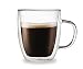 Godinger Large Coffee Mug Glass Double Wall Insulated - 16oz