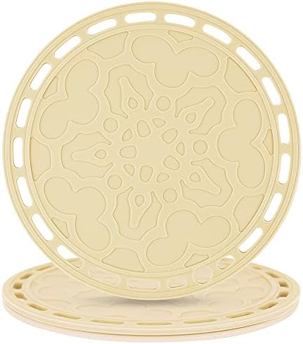 Merlot Red Silicone Trivets Set, Smithcraft Big Round Silicone Trivets Mats Set of 3 Table Placemats Pot Holder Hot Pad Multi-Purpose Use Silicone Mats