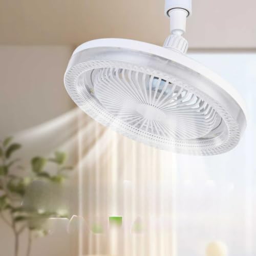 Ventilatore da soffitto con luce LED e rotazione 360 gradi per camera da letto 2