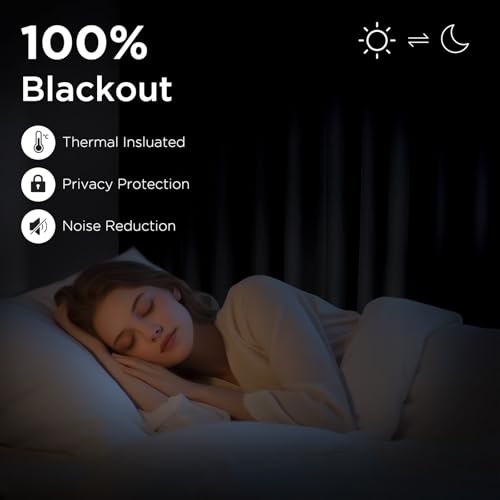 CUCRAF Black Blackout Curtains 90 inch Length 2 Panels Set, Rod Pocket Room Darkening Drapes for Bedroom Living Room, Insulated Thermal Light Blocking Window Curtain (W52 x L90 Inch) by CUCRAF - Image 2