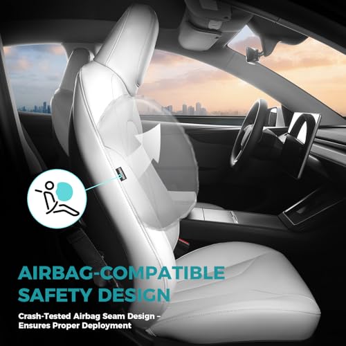 Image of Custom for Tesla Model Y Juniper Seat Covers 2025-2026 White