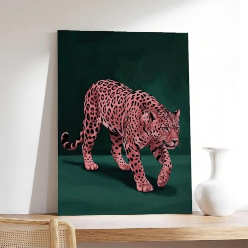 Impression sur toile léopard rose grand format pour salon chic - 7