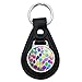 Black Leather Colorful Balloons Pattern Keychain