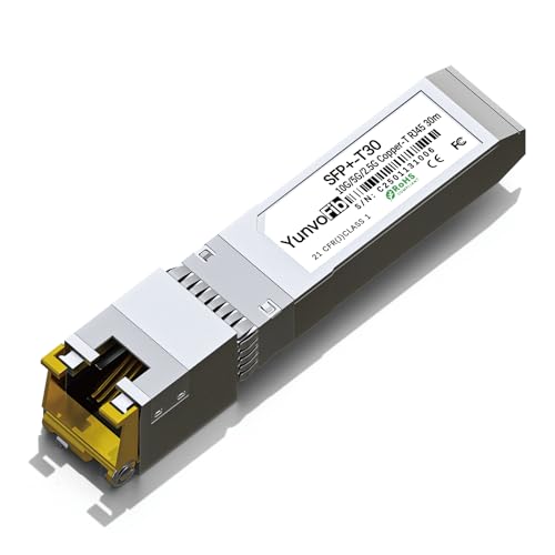 SFP+ to RJ45 10G Transceiver - 10GBASE-T 2.5G/5G/10G Auto-Negotiation SFP+ Module up to 30m, Plug & Play 10G SFP+ Ethernet Adapter Compatible with Cisco D-Link Mikrotik Ethernet Switch