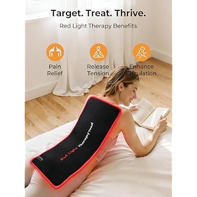 Red Light Therapy Mat, 24x 12 Large Red Light Therapy Pad with Controller, 660nm & 850nm Near Infrared Light Therapy with Timer, Pulse Mode, 242 LED Beads, Back Shoulder Joint Pain Relief